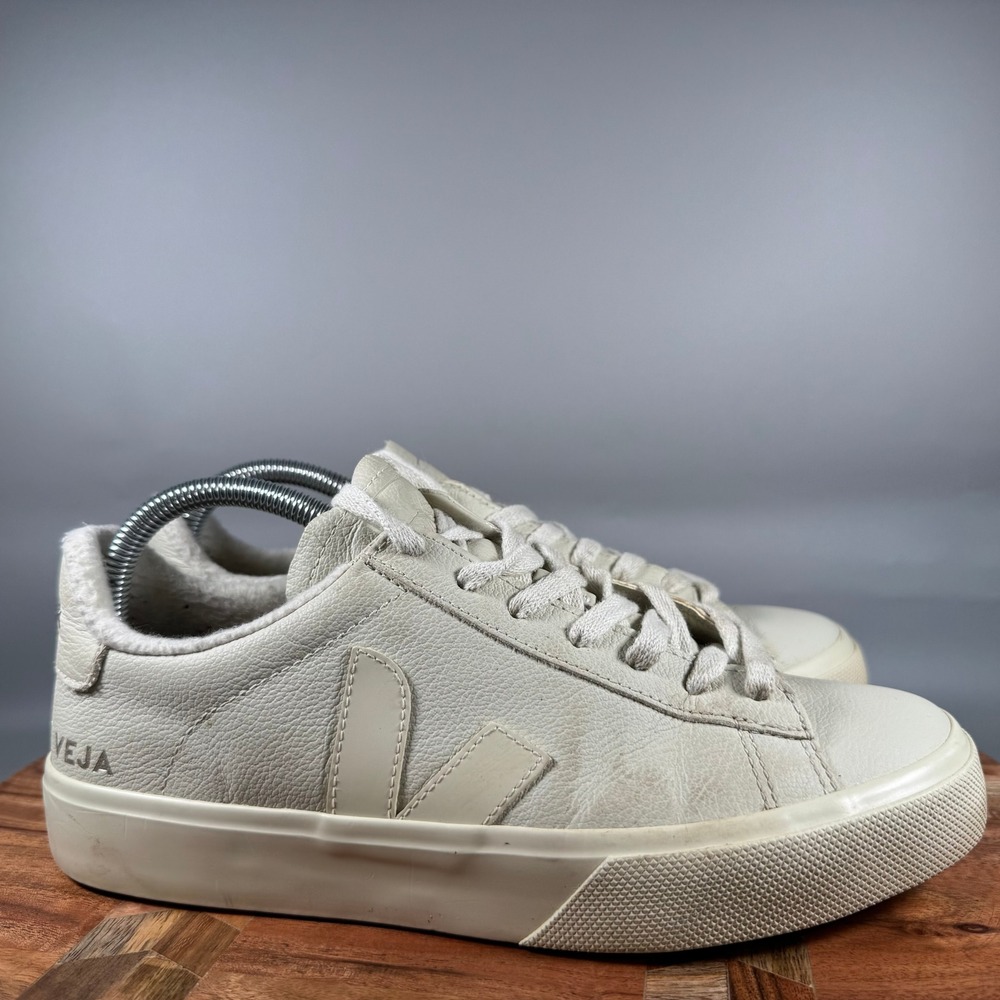 Veja Campo Extra White Natural Grained Leather Fleece Lined Sneakers Womens 8